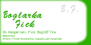 boglarka fick business card